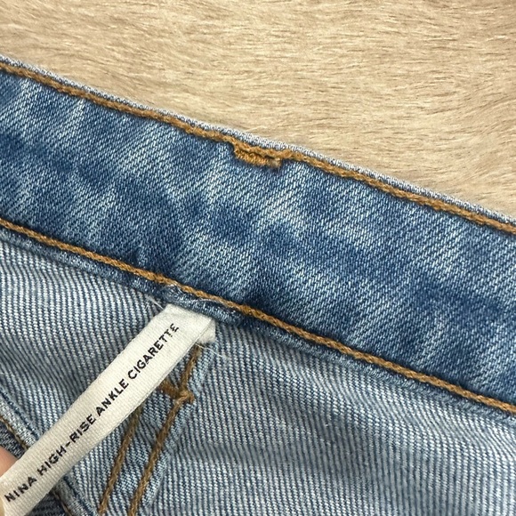 Rag & Bone Nina High Rise Ankle Cigarette Jeans Sz 28 Knee Rip Distress - Picture 5 of 9